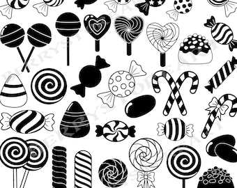 Candy SVG bundel, Candy clipart, Candy cricut, Candy snijden bestand, Candy silhouet, Lollipop SVG, zoete suiker, Candy PNG, digitale download