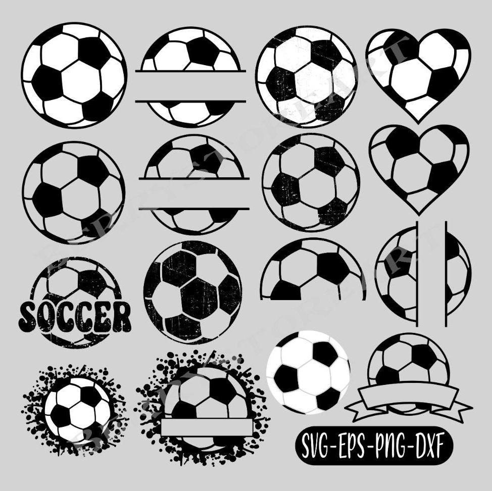 Soccer Ball SVG Bundle: Monogram & Outline Cut Files