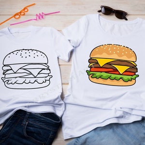Cheeseburger SVG: Hamburgare Clipart, Snabbmatsvektor bild 3