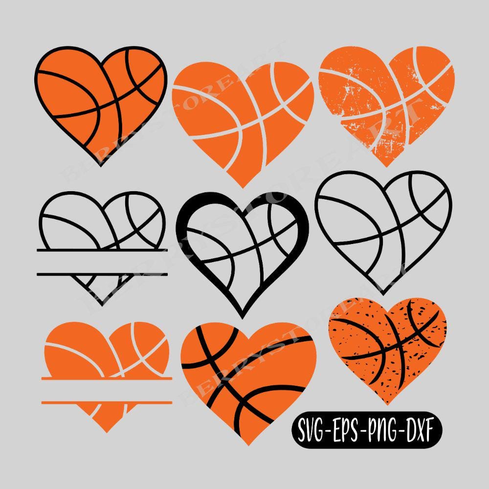 HEART BASKETBALL SCL ウォームアップウェア 145cm Basketball Heart SVG: Love Vector Cut File - Etsy