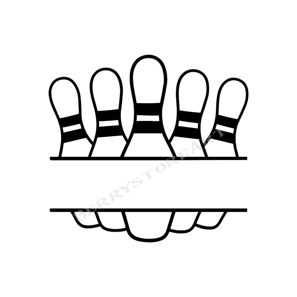 Bowling SVG Bundle: Split Monogram, Pin Outline - Etsy