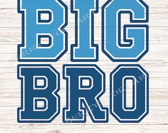Big Bro Varsity SVG: Brother Announcement, Kid's Clothing  (Digital Download)