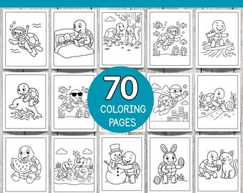 Turtle Coloring Page, Bold and Easy printable 70 coloring pages for kids