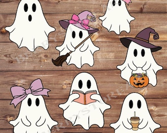 Ghost SVG Bundle: Retro Halloween Clipart (Digital Download