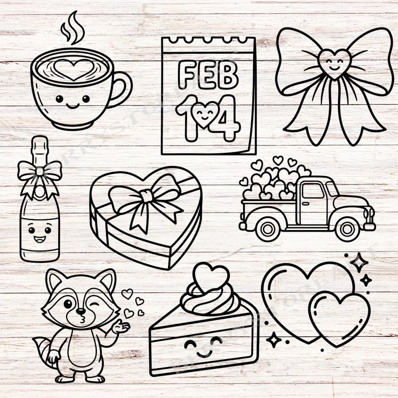 Valentine Doodle SVG Bundle, Cut Files (digital Download) - Etsy