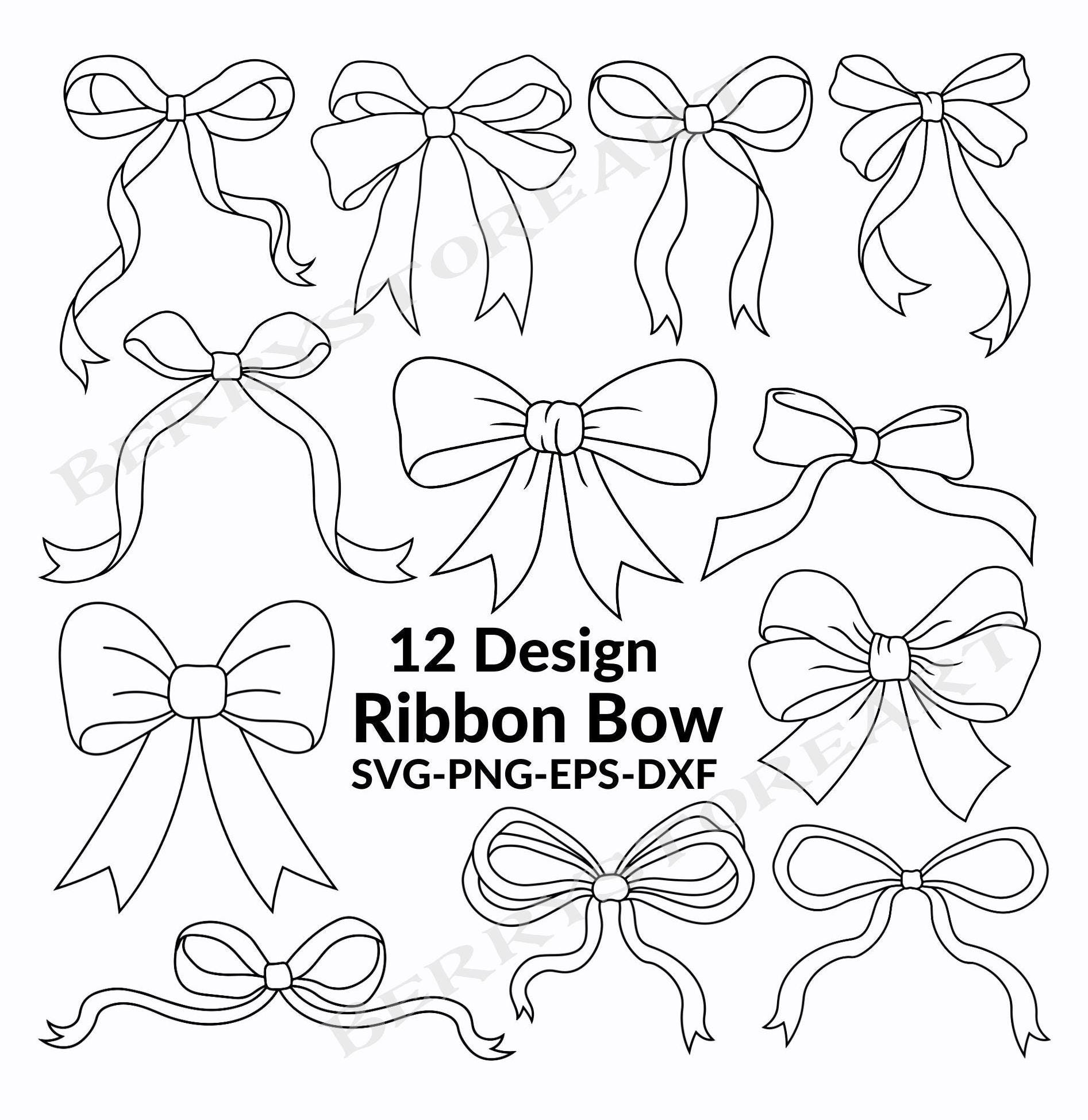 Ribbon Bow Svg Bundle, Bow Svg, Bow Png, Coquette Bows Svg, Hand Drawn Bow Clipart, Hair Bow Svg, Ribbon Bow Outline Svg, Digital Download