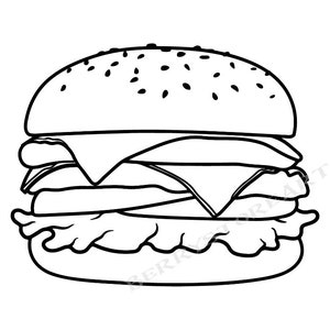 Cheeseburger SVG: Hamburgare Clipart, Snabbmatsvektor bild 5