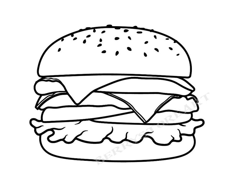 Cheeseburger SVG: Hamburgare Clipart, Snabbmatsvektor bild 5