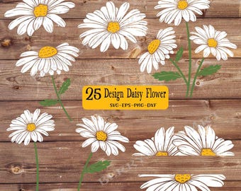 Clipart SVG de margarita: monograma de flor, archivos de corte de silueta