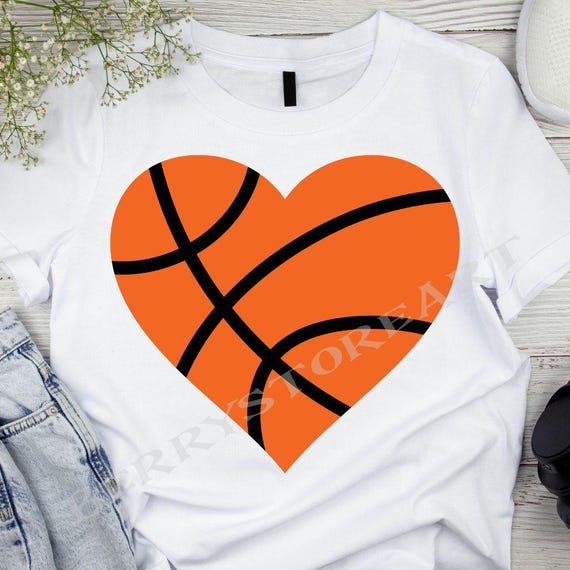 Basketball Heart SVG: Love Vector Cut File - Etsy