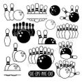 Bowling SVG Bundle: Split Monogram, Pin Outline