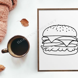 Cheeseburger SVG: Hamburgare Clipart, Snabbmatsvektor bild 2