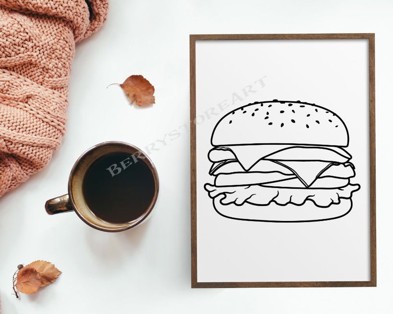 Cheeseburger SVG: Hamburgare Clipart, Snabbmatsvektor bild 2