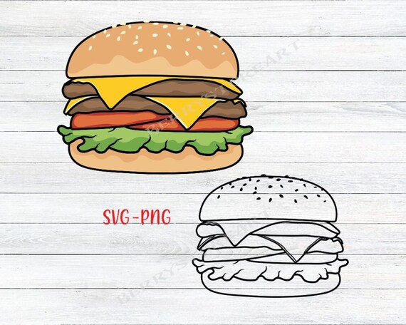 Cheeseburger SVG: Hamburger Clipart, Fast Food Vector