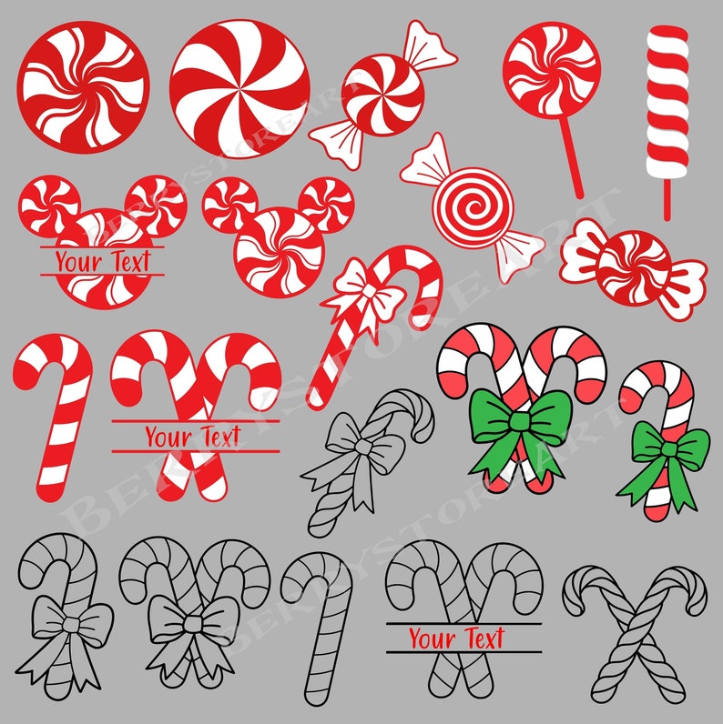 Candy Cane SVG, Christmas Candy Svg, Candy Canes Clipart, Holiday Candy