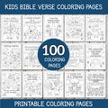 Kids Bible Verse Coloring Pages, Christian Activity Book (PDF Pattern)