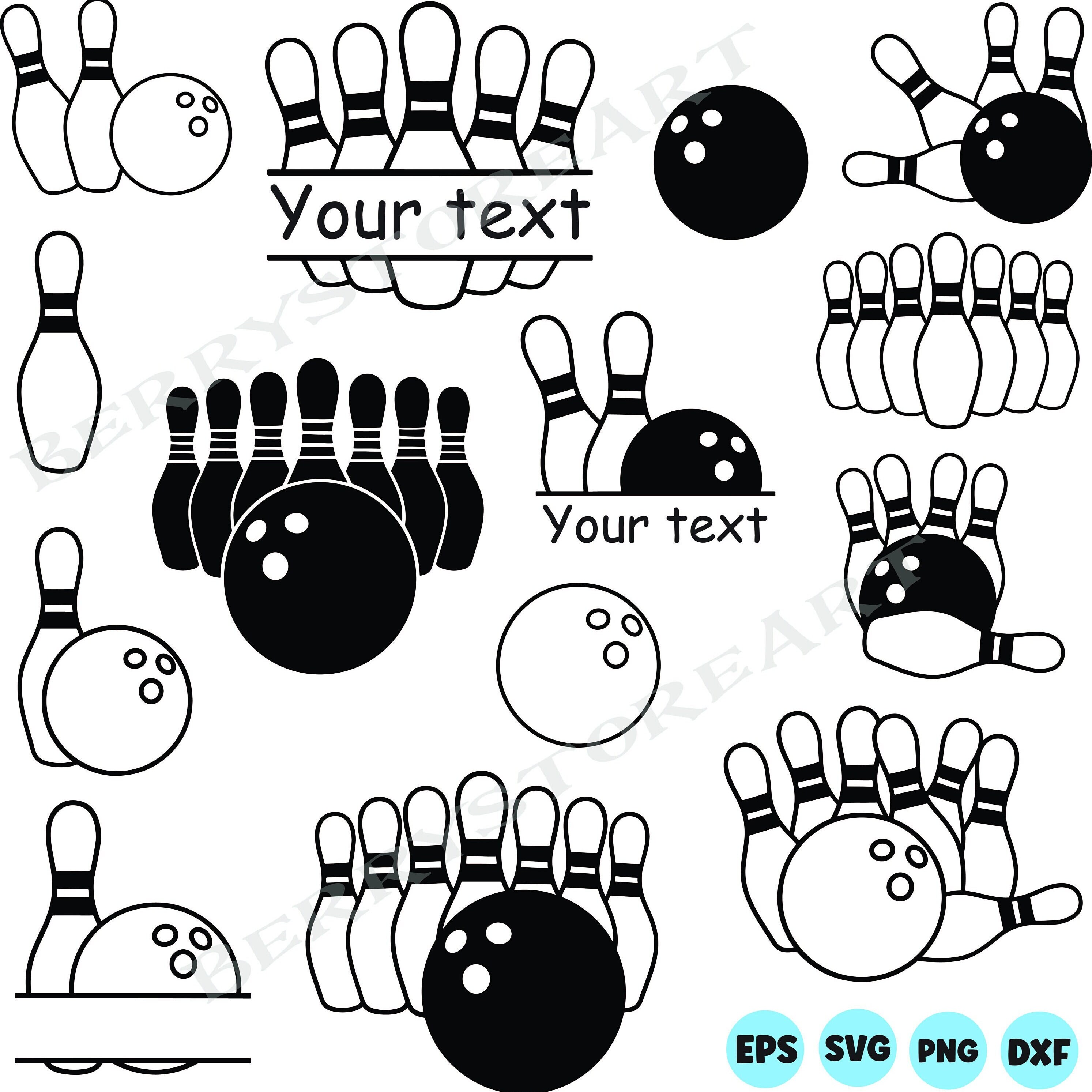 Bowling SVG Bundle, Bowling Svg, Bowling Split Monogram Svg, Sports Svg