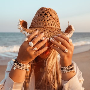 By the Seashore Cowrie Adjustable Ring