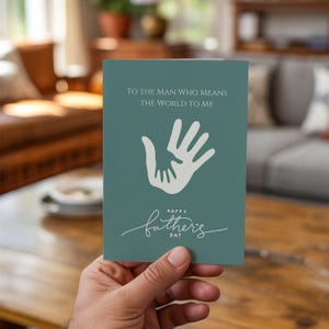 Tarjeta imprimible del Día del Padre / Para el hombre que significa el mundo para mí / Diseño minimalista de huella de mano / Para papá y abuelo