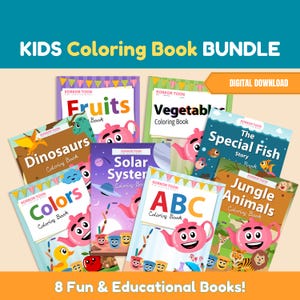 Preschool Learning Coloring Book Interactive Workbook for Kids Educational Printable Homeschool Activities Teacher Activity Book Bundle