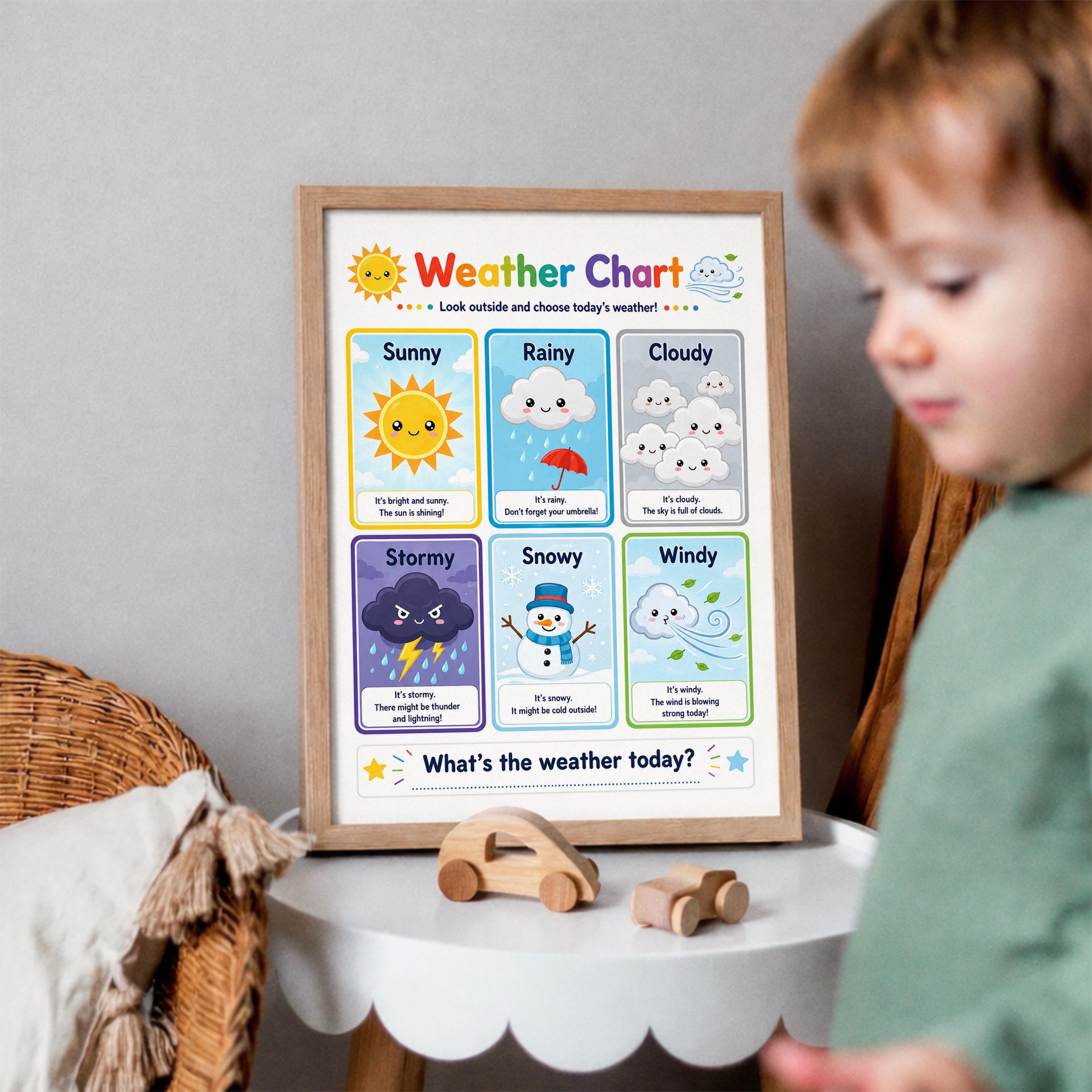 Weather Chart for Kids Printable | Preschool Learning Poster ...