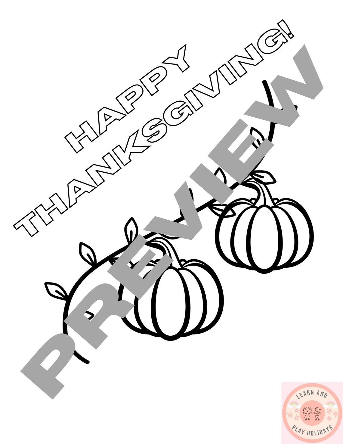 Thanksgiving Printable Coloring Sheets - Etsy