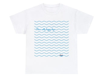 Unisex Cotton T-shirt "These Salty Lazy Days" (Front Side)