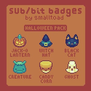 Pixel Halloween sub/bit badges | stream assets for Twitch, YouTube