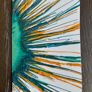ACEO original signed 2.5x3.5 inches “Vortex Sun”. Made by melted wax