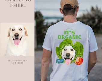 Pet Photo T-Shirt Custom Pet Face T Shirt Personalized Pet Tshirt Dog lover gift for pet mom daddy Pet portrait from photo tee