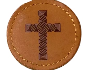 Pleter Cross Nyckelring | Kroatiskt krucifix läder rund nyckelring / nyckelring