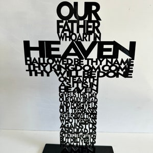 The Lords Prayer Cross (Black/White)