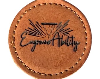 Your Company Logo Leather Customised Round Keychain/keyring (BULK)