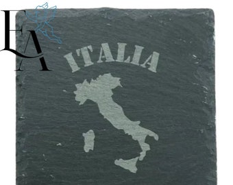 Italian Slate Coaster | Black Square Slate Coasters