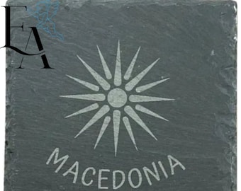Macedonian Slate Coaster | Black Square Slate Coasters