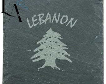 Lebanese Slate Coaster | Black Square Slate Coasters