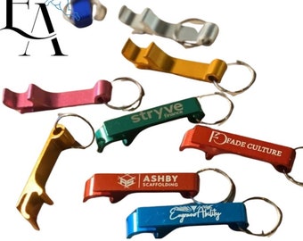Engraved aluminium bottle opener keychain