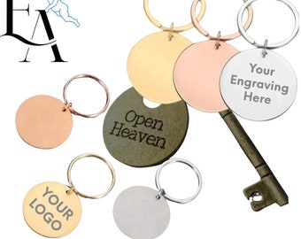 Luxe Engraved Round Keyring | Gold, Silver & Rose Gold Personalised Keyring/Keychain