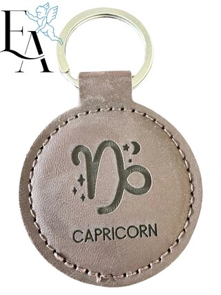 Portachiavi Legno Capricorno Regalo Astrologico – Inciso Laser Per Chiavi Borsa Compleanno Dicembre Gennaio