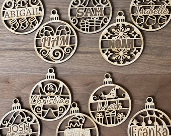 Personalised Christmas Ornament | Christmas Wooden Bauble Designs