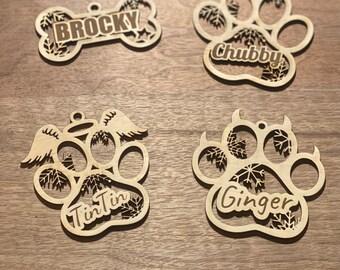 Personalised Pet Ornament | Wooden Christmas Bauble Pet Designs