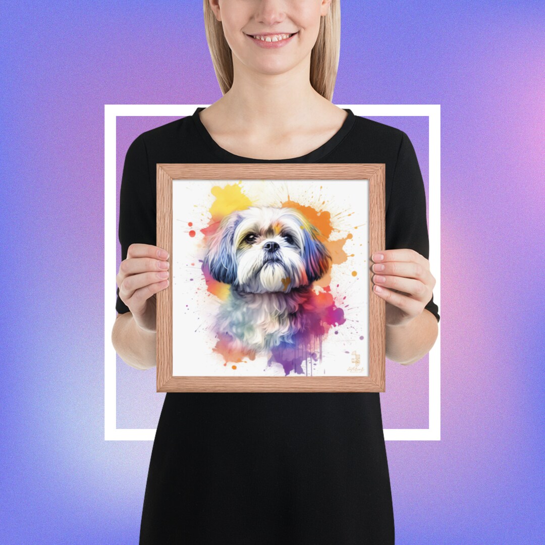 Custom Shih Tzu Dog Watercolor Painting A Unique Dog Art Poster, the