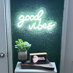 Letrero de neón Good Vibes, letreros de neón para decoración del hogar, letrero de neón hecho a mano, letreros de neón personalizados, letreros de neón geniales, regalo de Navidad