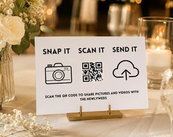 Wedding Photo Sharing QR Code Sign Template (Digital Download)