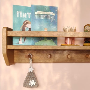 Combined Bookshelf and Wooden Pegs for Children's Room - Etsy