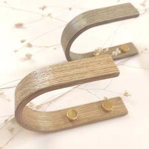 Solid Oak Wood Curtain Holdbacks, Customizable Finishes image 8