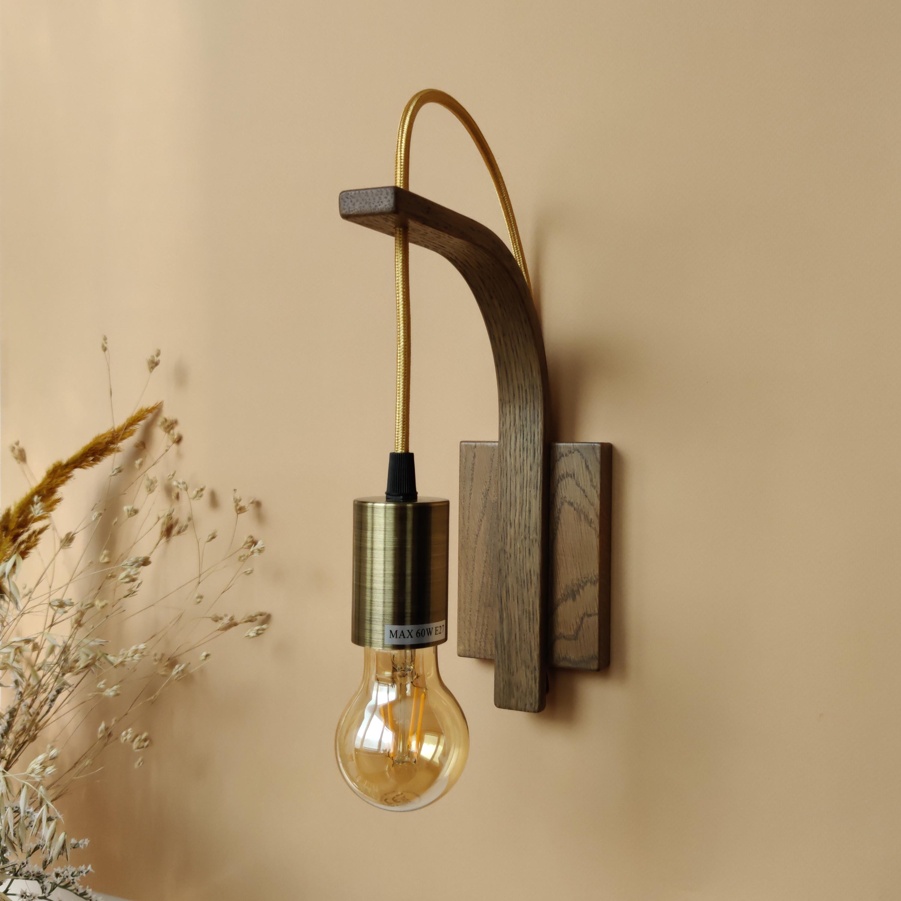 Wooden Plug-In Wall Sconce: Stylish, Easy Lighting for Your Home