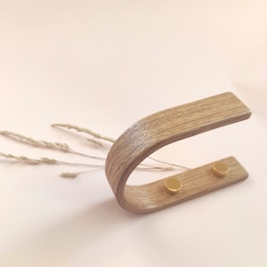Solid Oak Wood Curtain Holdbacks, Customizable Finishes Natural Oak