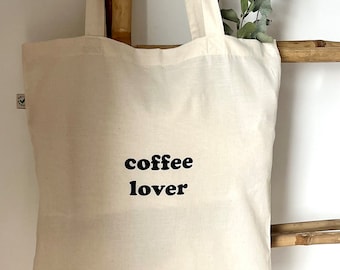 Jutebeutel Einkaufstasche Baumwolltasche Stofftasche Stoffbeutel Tasche Markttasche Geschenk Coffee lover Shopper Geschenk