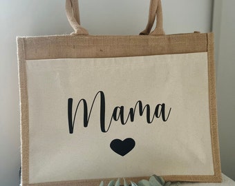 Mama Tasche Muttertag Jutetasche Jutebeutel  Mama Geschenk personalisierte Tasche Markttasche Einkaufstasche